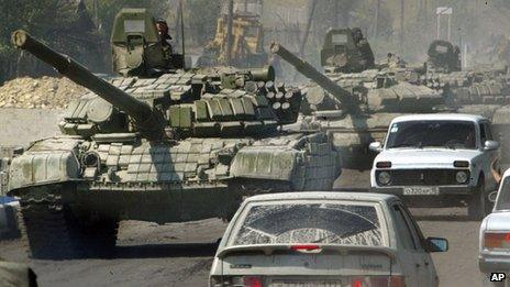 Russian tanks in South Ossetia, 2008