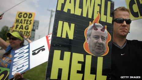 Falwell in Hell sign