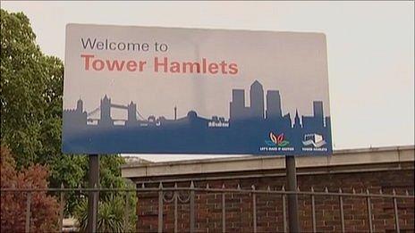 Welcome to Tower Hamlets sign