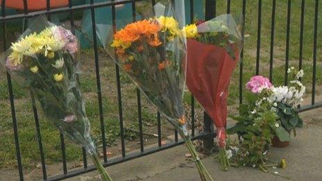 Tributes left in Oswald Mead
