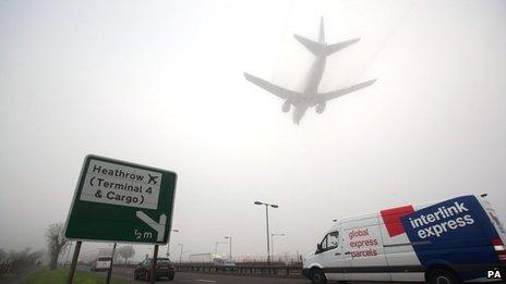 Fog at Heathrow Airport