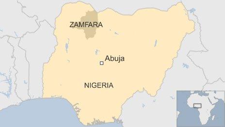 Map showing Zamfara state, Nigeria