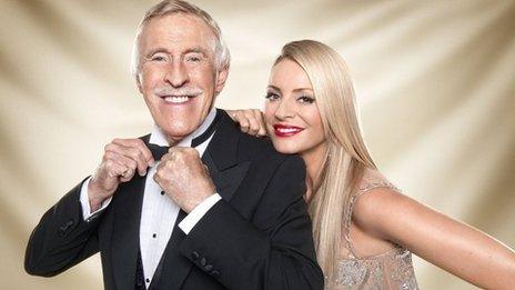 Sir Bruce Forsyth and Tess Daly
