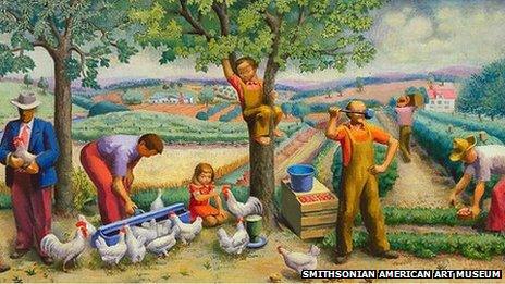 A colourful farm painting