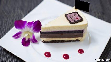 Dessert on white plate