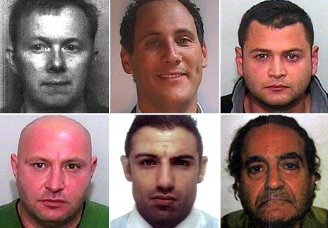 (Clockwise top left to bottom right) Jeffrey Bloor, Richard Ardolino, Osman Aydeniz, Christakis Philippou, Ersin Mustafa, Ozgur Demir.