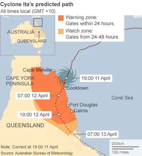 Cyclone Ita: Queensland hit by 'very destructive' storm - BBC News