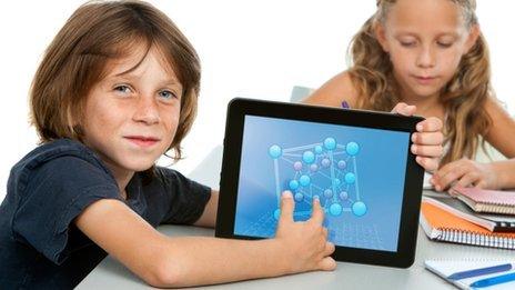 Child with tablet computer