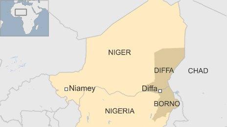 Map of Niger and Nigeria