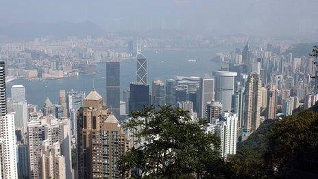 A view of the Hong Kong skyline
