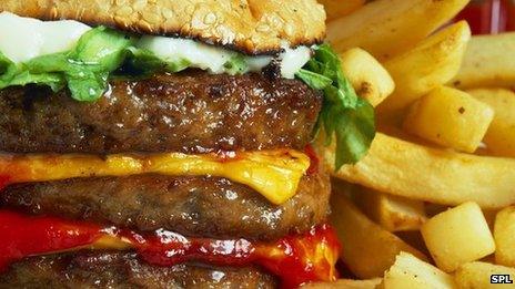 A burger and fries