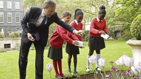 David Cameron and poppies