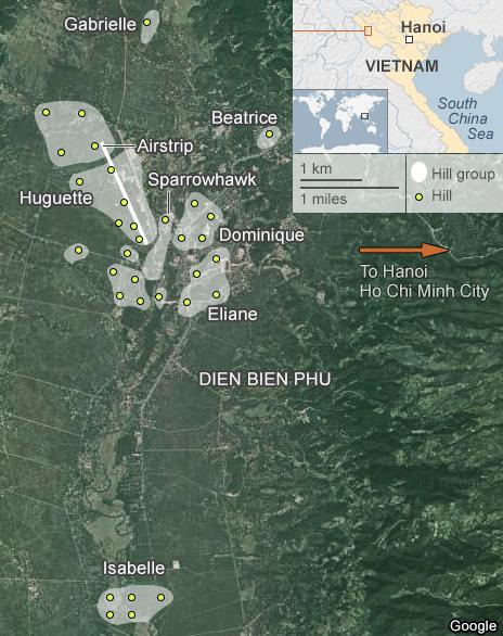 Map showing details of Dien Bien Phu