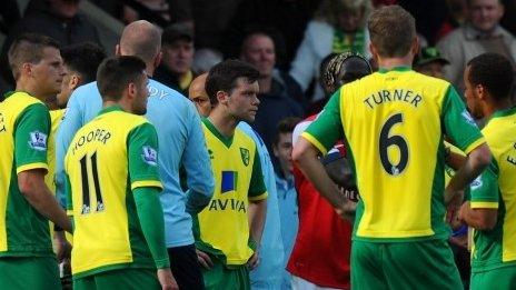 Sad Norwich players
