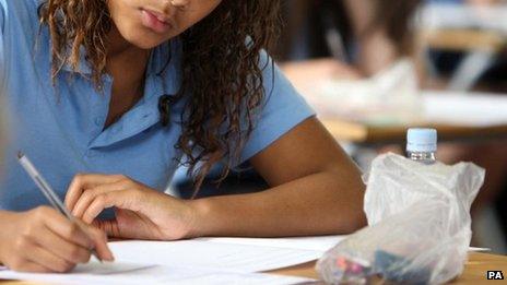 Pupil sitting exam