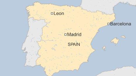 Map of Leon in Spain