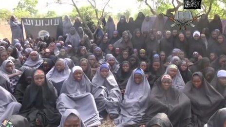 Screengrab from the Boko Haram video of the abducted schoolgirls