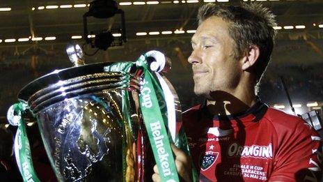Jonny Wilkinson with the Heineken Cup after Toulon's win over Saracens