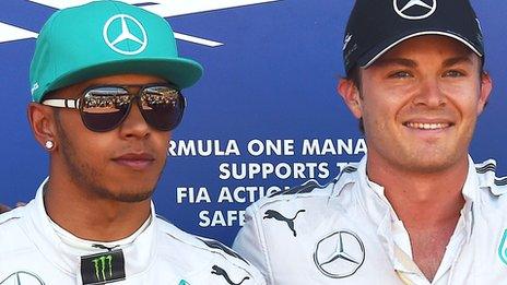 Louis Hamilton and Nico Rosberg after qualifying in Monaco