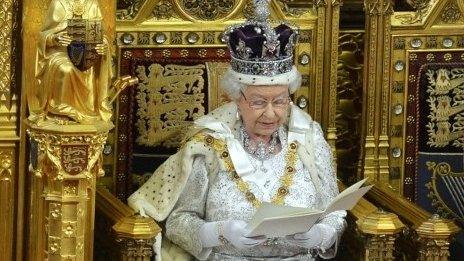 The Queen announcing the government's programme
