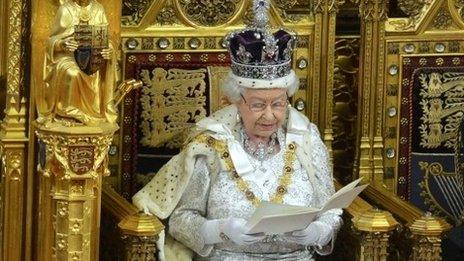 The Queen announcing the government's programme