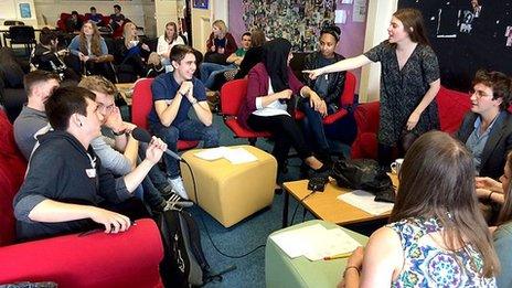 A group of teenagers taking part in the Radio 4 documentary