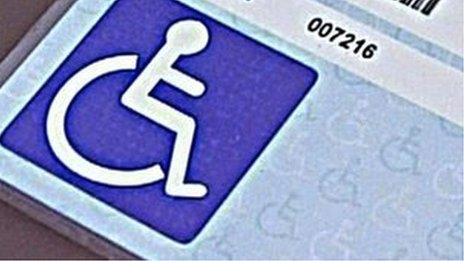 Blue disabled badge