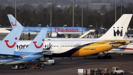 A number of Thomson aircraft
