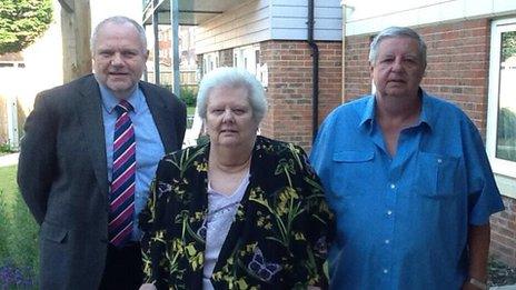 Residents of Alma House in Aldershot with Councillor Keith Dibble