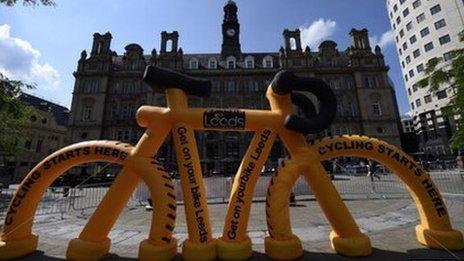 Yellow bike in Leeds