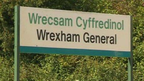 Wrexham station sign