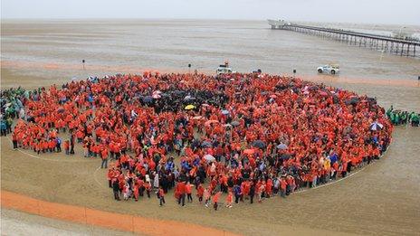 Human poppy on Southport Beach