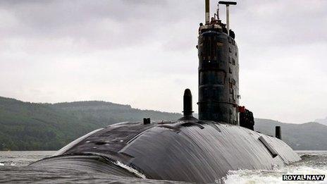 Nuclear submarine HMS Torbay visits Portland - BBC News