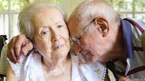 Elderly couple with dementia