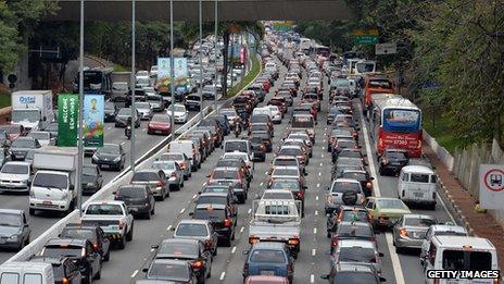 traffic jam in Brazil
