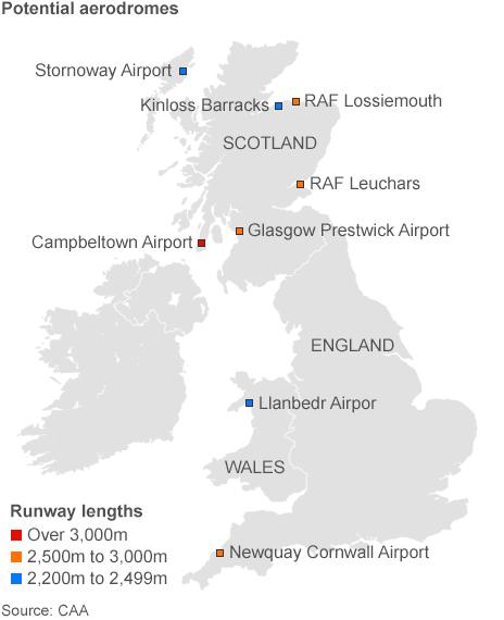 Map of aerodromes