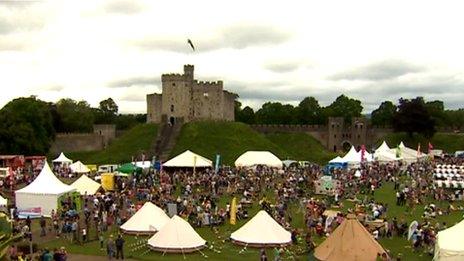 Tafwyl festival in grounds of Cardiff Castle