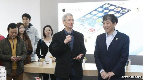 Apple chief executive Tim Cook in Beijing