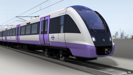 An artists impression of the new Crossrail fleet of trains