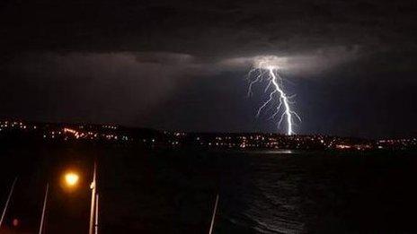 Lightning at Swansea (Pic: Ashley Williams)