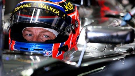 Jenson Button in his car at the German Grand Prix.