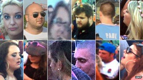 Images of 12 people police want to speak to