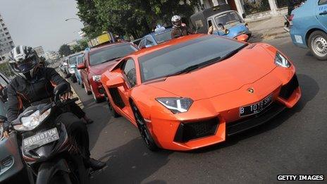 A Lamborghini in Jakarta