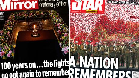 Composite image of Mirror and Star front pages