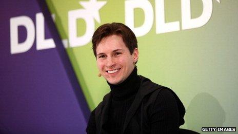 Pavel Durov speaking during the Digital Life Design conference (DLD) 24 January 2012 in Munich