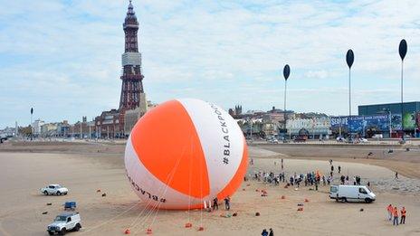 Giant beach-ball at Blackpool