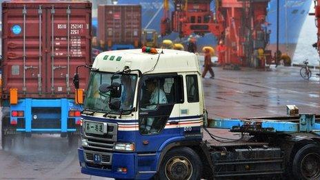 Tokyo port cargo loading zone