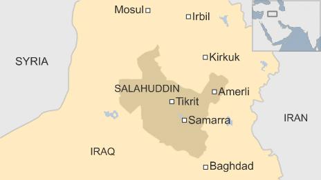 Map of Iraq showing Amerli