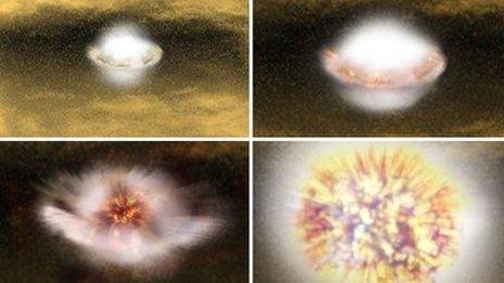 Artist's impression of Type Ia supernova