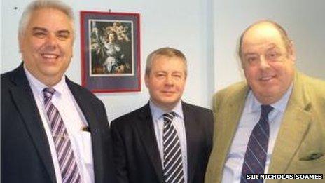 From left to right: Martin Grier, Head of Trains at Southern Railway, David Scorey, Operations Manager at Southern Railway and Sir Nicholas Soames MP